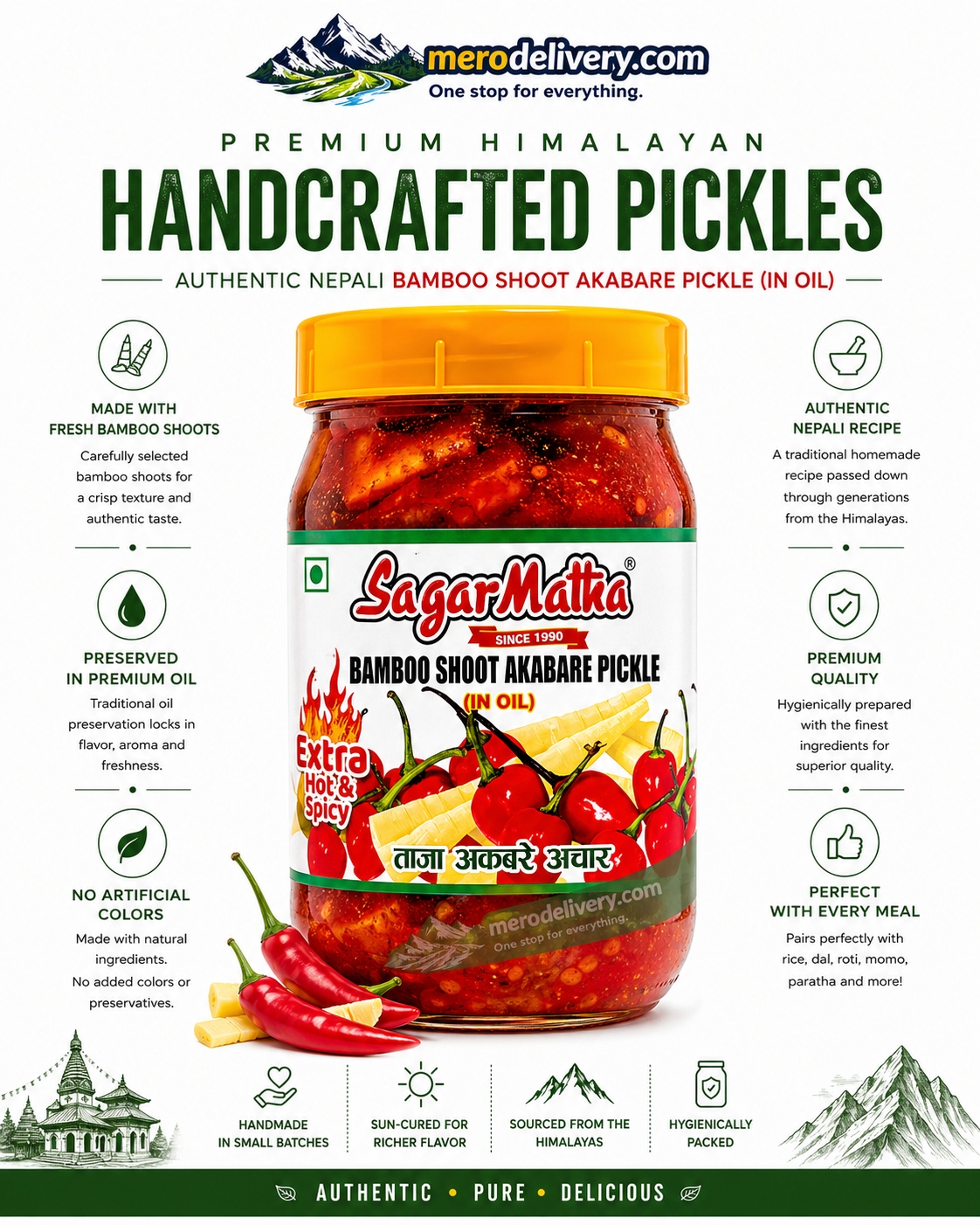 Bamboo shoot akabare pickle 380g - Sagarmatha foods